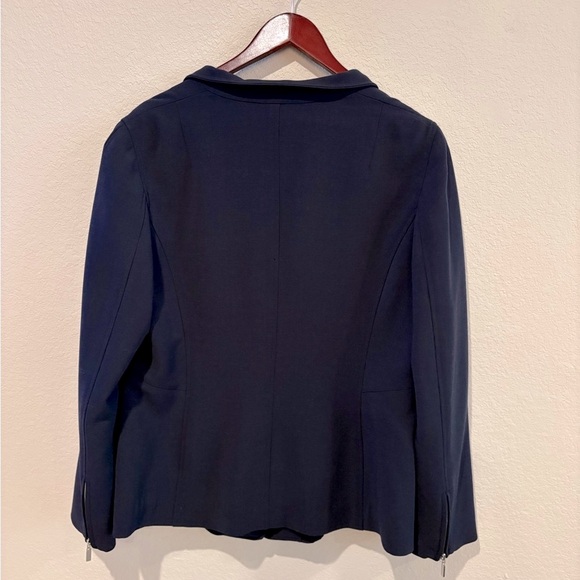 Worth Wool Blend Navy Zip Jacket with Silver Zipper Accents Size 16 NWT - Picture 7 of 13